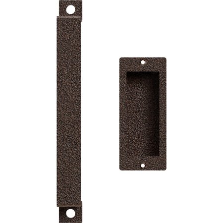 EKENA MILLWORK 11" Pull Handle & 6" Flush Pull for 2 1/4" Doors, Copper Vein GB6001PP5116CV